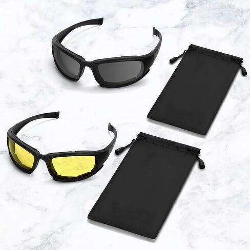 Motorcycle Riding Glasses Motorcycle Goggles 4PCS Padding Goggles Motorcycle Sunglasses UV Protection Dustproof Windproof for Outdoor Actives (Black+Blue+Yellow+Clear) in Saudi Arabia