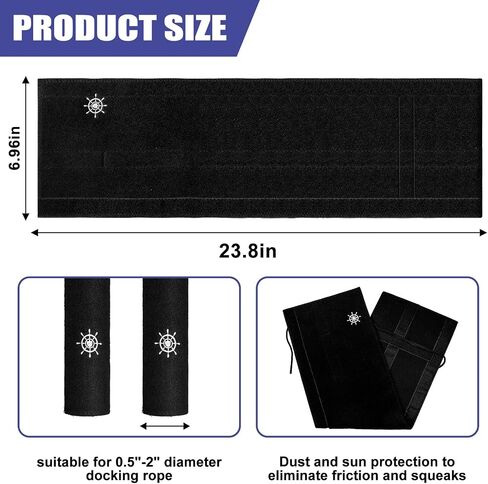 Boat Dock Line Chafe Guard (2 Pack) - Heavy-Duty PVC Marine Rope Protector, Universal Fit for 3/8" to 5/8" in Saudi Arabia