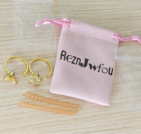 Anti-Anxiety Fidget Spinner Rings, 2PCS 18K Gold Plated Copper CZ Couple Matching Promise Rings, Blue Butterfly and Light Pink Cherry Blossom Shapes, Adjustable Opening in Saudi Arabia