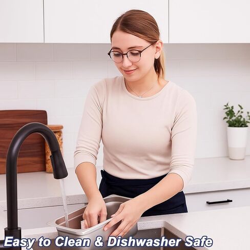 3 Pack Hotel Pans with Lids, 1/3 Size x 6 Inch Deep Steam Table Pan, Commercial Stainless Steel Hotel Pan Restaurant Supplies Tray Square Steam Table Half Pans for Chafing Dishes, Buffet, Home, Party in Kuwait
