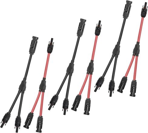 2 to 1 Solar Panel Connectors Y Branch Universal 10AWG Solar Connectors (Red & Black) in Kuwait