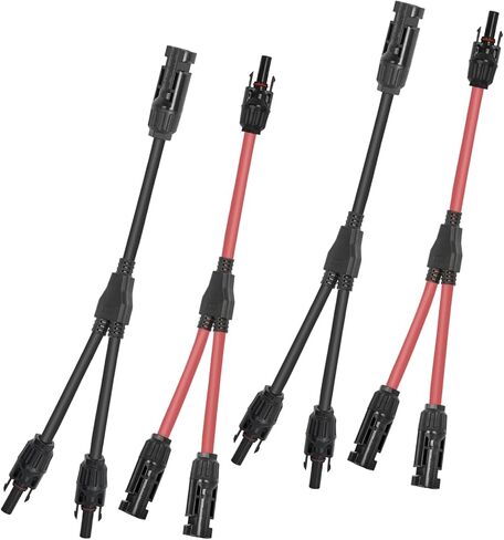 2 to 1 Solar Panel Connectors Y Branch Universal 10AWG Solar Connectors (Red & Black) in Kuwait