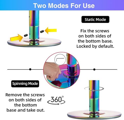 Heavy-Duty Professional Spinnings & Static Dancing Pole,45mm Portable Removable Dance Pole for Home Fitness,Stripper Pole Adjustable Height(88"-108"),Holds 330 Lbs,with Tools in Saudi Arabia