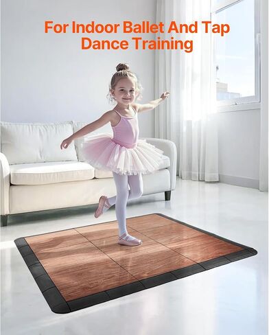 Happybuy Dance Floor Philes ، 12.4 × 12.4 في متشابك 52 قطعة ، حلويات رقص محمولة مع قاعدة ملطخة (حبة خشب البلوط ، 52 قدم مربع/صندوق) in Saudi Arabia