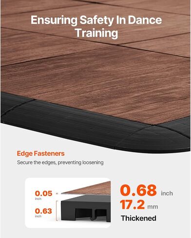 Happybuy Dance Floor Philes ، 12.4 × 12.4 في متشابك 52 قطعة ، حلويات رقص محمولة مع قاعدة ملطخة (حبة خشب البلوط ، 52 قدم مربع/صندوق) in Saudi Arabia
