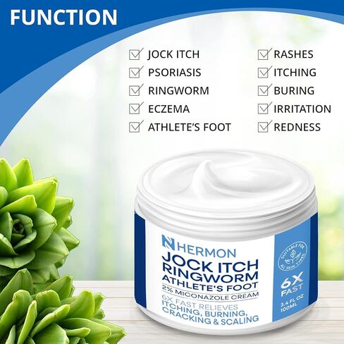 Jock Itch Antifungal Cream, Ringworm Treatment for Humans, Psoriasis Scalp Treatment, Ringworm Cream for Humans, Foot & Body Balm, Provides Soothing Relief-2 Pack in Saudi Arabia