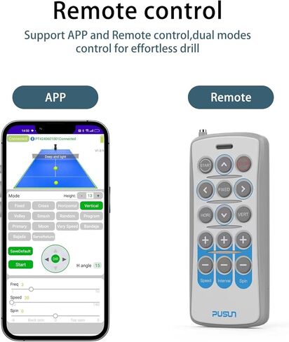PT-SMart Machine BADEL BALL مع APP SMART CONTROL | قاذفة السيارات الذكية مع 20 نقطة الهبوط و 12 وضعا | التدريب المهني مع التحكم متعدد الزوايا ومتغير السرعة in Saudi Arabia