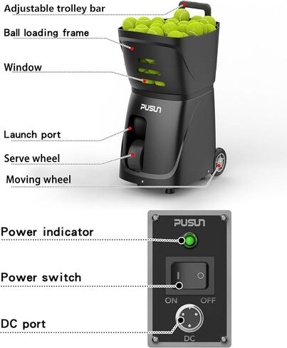 PT-SMart Machine BADEL BALL مع APP SMART CONTROL | قاذفة السيارات الذكية مع 20 نقطة الهبوط و 12 وضعا | التدريب المهني مع التحكم متعدد الزوايا ومتغير السرعة in Saudi Arabia