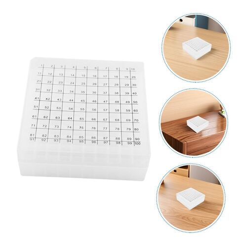 GLEAVI 2pcs Plastic Freezer Storage Box with Lid for 1.8ml 2ml 5ml 10ml Test Tubes 100-Slot Vial Case Microcentrifuge Tube Rack Holder for Laboratory and Home Use in Saudi Arabia