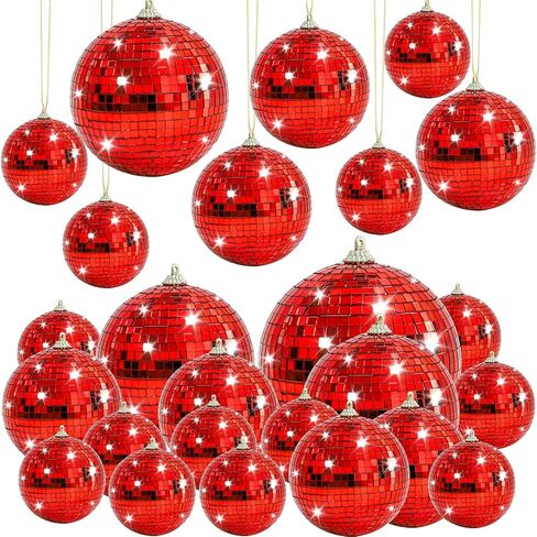 17 Pcs Gold Mirror Disco Ball Decor Hanging Disco Balls for Christmas Tree Ornament Music Party Stage Wedding Home Decoration in Kuwait