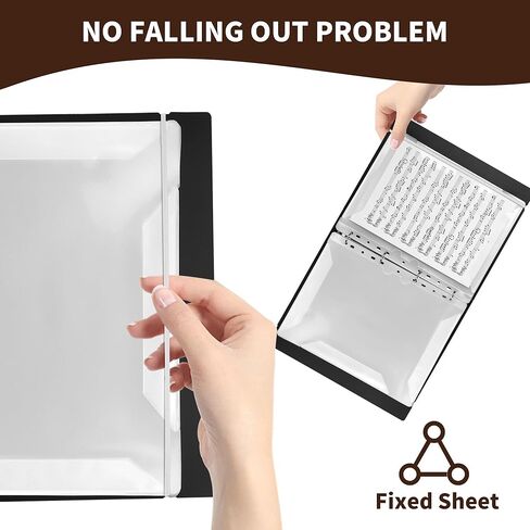 80 Sleeves Sheet Music Binder Black, 8.5"x11" Sheet Music Folder with Elastic Band, Sheet Music Organizer with Plastic Sleeves for Writable in Saudi Arabia