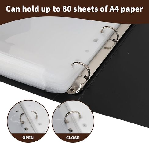 80 Sleeves Sheet Music Binder Black, 8.5"x11" Sheet Music Folder with Elastic Band, Sheet Music Organizer with Plastic Sleeves for Writable in Saudi Arabia