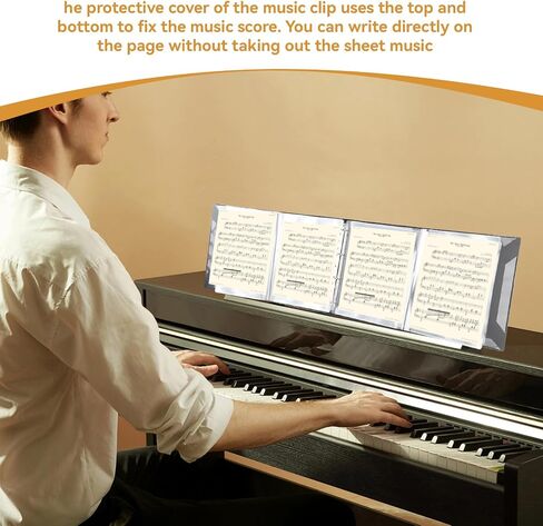 Sheet Music Folder, 4 Pages Expand Music Binder Black Choir Folder for Musician and Stage Performance, Hold 52 Pages A4 Size Sheets in Saudi Arabia