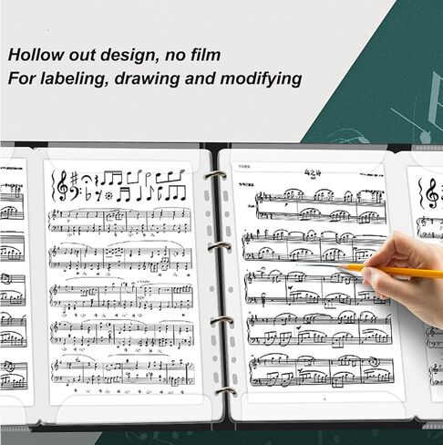 Sheet Music Folder, 4 Pages Expand Music Binder Black Choir Folder for Musician and Stage Performance, Hold 52 Pages A4 Size Sheets in Saudi Arabia