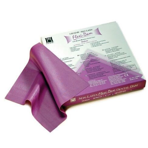 H09945 Hygienic FlexiDam Dental Dam, Medium, 6" x 6" Size, Violet (Pack of 30) in Kuwait