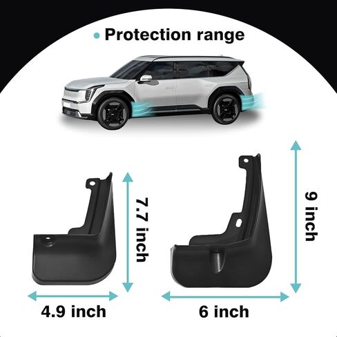 BestEvMod Rear Mud Flaps Splash Guards Compatible with Chevrolet Silverado EV 2024 2025 Accessories Fender Dirt Protection Winter Sediment Dirt Protection No Need to Drill Holes Set of 2 Rear Only in Kuwait