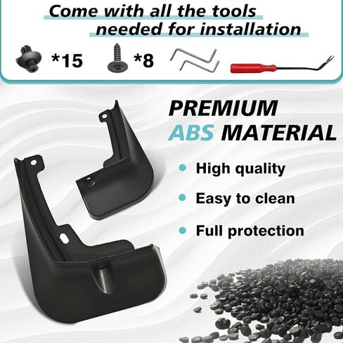 BestEvMod Rear Mud Flaps Splash Guards Compatible with Chevrolet Silverado EV 2024 2025 Accessories Fender Dirt Protection Winter Sediment Dirt Protection No Need to Drill Holes Set of 2 Rear Only in Kuwait