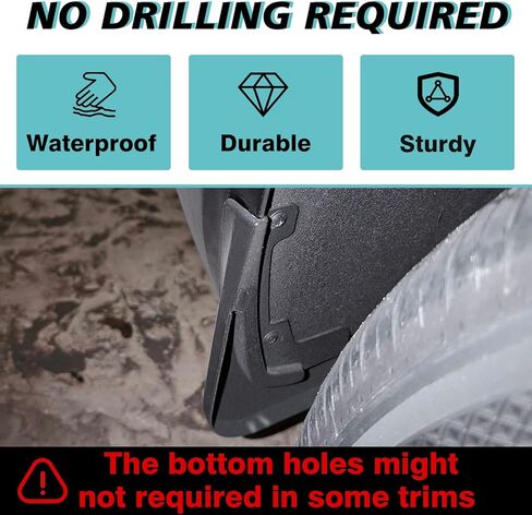 BestEvMod Rear Mud Flaps Splash Guards Compatible with Chevrolet Silverado EV 2024 2025 Accessories Fender Dirt Protection Winter Sediment Dirt Protection No Need to Drill Holes Set of 2 Rear Only in Kuwait