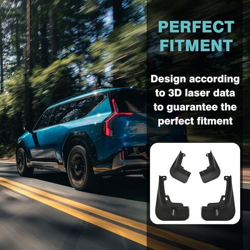 BestEvMod Rear Mud Flaps Splash Guards Compatible with Chevrolet Silverado EV 2024 2025 Accessories Fender Dirt Protection Winter Sediment Dirt Protection No Need to Drill Holes Set of 2 Rear Only in Kuwait