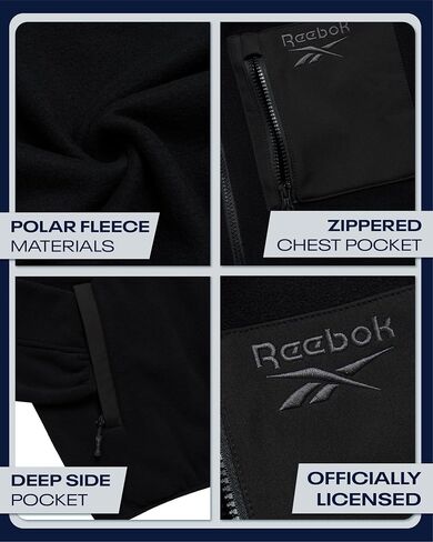 Reebok Mens Fleece Jacket - Softshell Polar Fleece Zip Up Jacket for Hiking & Workout - Lightweight Winter Jackets for Men in Saudi Arabia