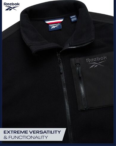 Reebok Mens Fleece Jacket - Softshell Polar Fleece Zip Up Jacket for Hiking & Workout - Lightweight Winter Jackets for Men in Saudi Arabia