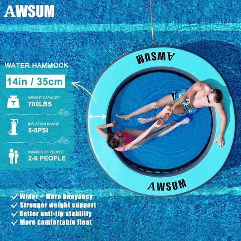 AWSUM Inflatable Water Hammock Round Floating Ring Circle Dock Lake Floats River Raft for Adults Island Swimming Pool Platform for Party in Saudi Arabia