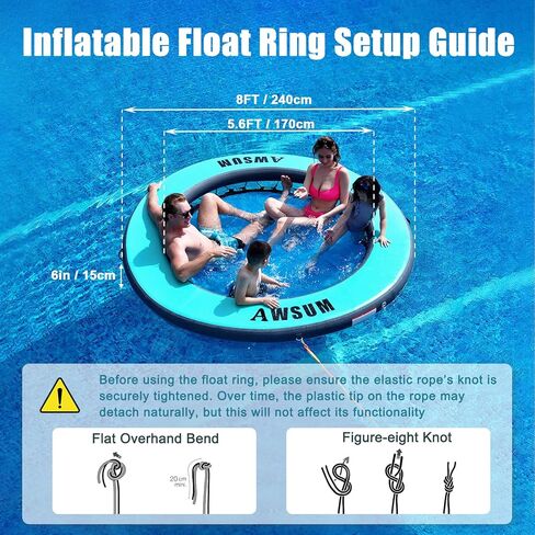 AWSUM Inflatable Water Hammock Round Floating Ring Circle Dock Lake Floats River Raft for Adults Island Swimming Pool Platform for Party in Saudi Arabia