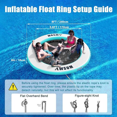 AWSUM Inflatable Water Hammock Round Floating Ring Circle Dock Lake Floats River Raft for Adults Island Swimming Pool Platform for Party in Saudi Arabia