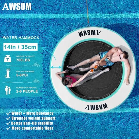 AWSUM Inflatable Water Hammock Round Floating Ring Circle Dock Lake Floats River Raft for Adults Island Swimming Pool Platform for Party in Saudi Arabia