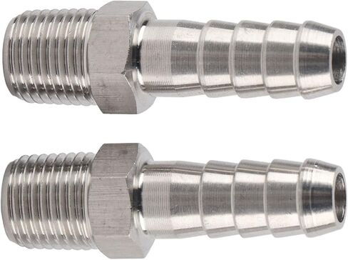 Precision BSPT Male Thread Connector Barb Joint Quick Coupling for Pneumatic Equipment - Pack of 2 (BSPT1/4-6mm) (BSPT1/4-8mm) (BSPT1/4-10mm) in Saudi Arabia