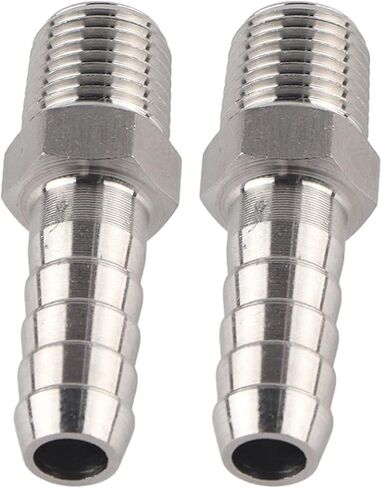Precision BSPT Male Thread Connector Barb Joint Quick Coupling for Pneumatic Equipment - Pack of 2 (BSPT1/4-6mm) (BSPT1/4-8mm) (BSPT1/4-10mm) in Saudi Arabia