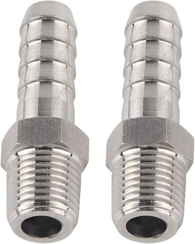 Precision BSPT Male Thread Connector Barb Joint Quick Coupling for Pneumatic Equipment - Pack of 2 (BSPT1/4-6mm) (BSPT1/4-8mm) (BSPT1/4-10mm) in Saudi Arabia