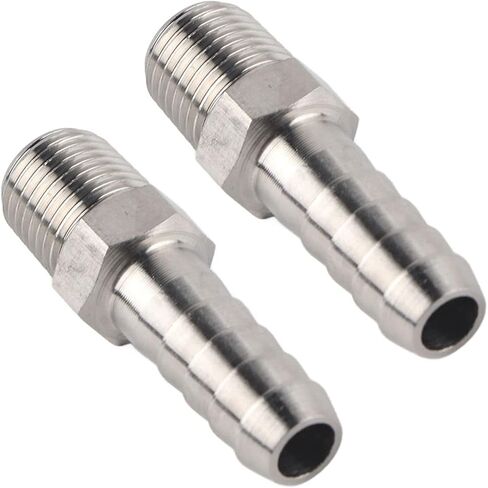 Precision BSPT Male Thread Connector Barb Joint Quick Coupling for Pneumatic Equipment - Pack of 2 (BSPT1/4-6mm) (BSPT1/4-8mm) (BSPT1/4-10mm) in Saudi Arabia