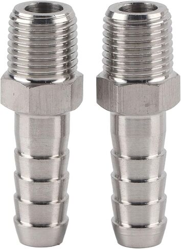 Precision BSPT Male Thread Connector Barb Joint Quick Coupling for Pneumatic Equipment - Pack of 2 (BSPT1/4-6mm) (BSPT1/4-8mm) (BSPT1/4-10mm) in Saudi Arabia