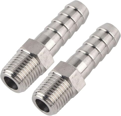 Precision BSPT Male Thread Connector Barb Joint Quick Coupling for Pneumatic Equipment - Pack of 2 (BSPT1/4-6mm) (BSPT1/4-8mm) (BSPT1/4-10mm) in Saudi Arabia