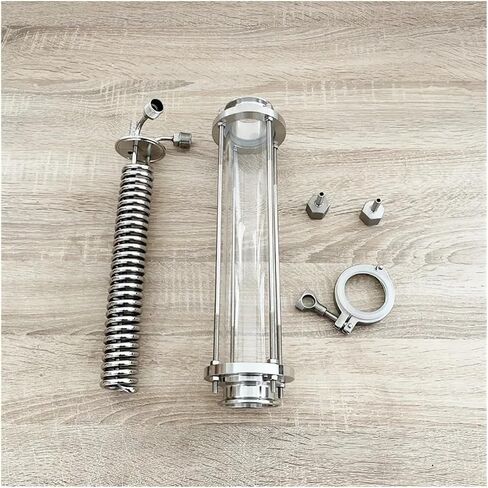 2 "OD64mm redux Homebrew Coil Coil Dimroth مع 2" Diopter Glass Diopter لعمود التقطير لفائف التبريد SS304 (1-4 خيط أنثى) in Kuwait