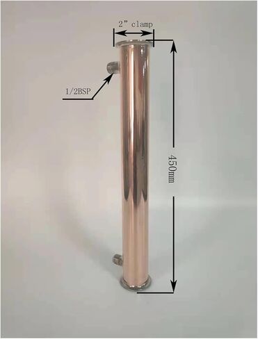 Copper Clamp Distiller Contenser Clamp2 "(51mm) OD64MM النحاس المكثف 6 قطع من 12 أنابيب النحاس Dephlegmator ارتداد in Kuwait