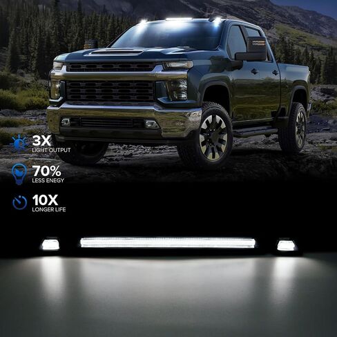 LED LED CAB ROOD MARKER LIGHTS متوافقة مع Silverado Sierra 2500HD 3500HD 2015-2019 ، Top Cab Smokedance Lights للشاحنات والضوء الأبيض + LEN المدخن in Kuwait