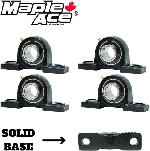 MAPLE ACE UCP205-16 Pillow Block Bearing 1" Bore, 2-Bolt, Self-Aligning, Solid Base, Heavy Duty (Qty 4) in Saudi Arabia