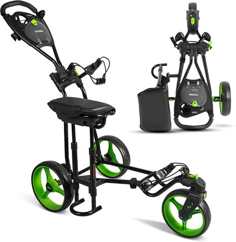 Jovial Golf Push Pull Cart – Lightweight, Foldable, Bag Holder with Adjustable Handle, Caddy Accessories, Compact Folding Golf Trolley for Travel in Kuwait