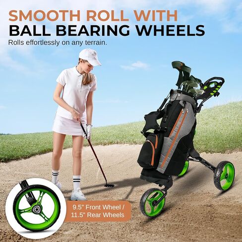 Jovial Golf Push Pull Cart – Lightweight, Foldable, Bag Holder with Adjustable Handle, Caddy Accessories, Compact Folding Golf Trolley for Travel in Kuwait