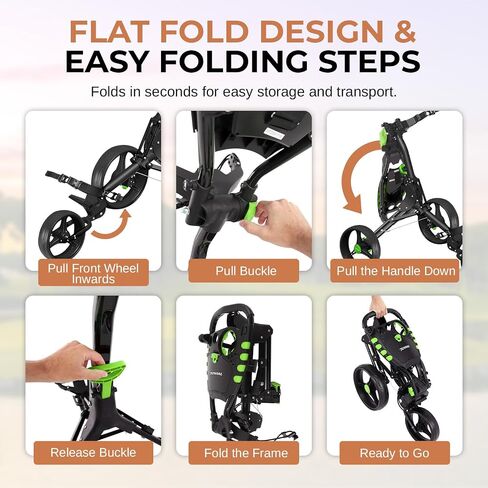 Jovial Golf Push Pull Cart – Lightweight, Foldable, Bag Holder with Adjustable Handle, Caddy Accessories, Compact Folding Golf Trolley for Travel in Kuwait