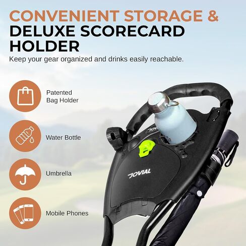 Jovial Golf Push Pull Cart – Lightweight, Foldable, Bag Holder with Adjustable Handle, Caddy Accessories, Compact Folding Golf Trolley for Travel in Kuwait