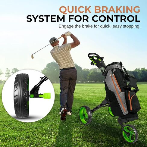 Jovial Golf Push Pull Cart – Lightweight, Foldable, Bag Holder with Adjustable Handle, Caddy Accessories, Compact Folding Golf Trolley for Travel in Kuwait