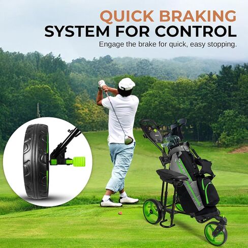 Jovial Golf Push Pull Cart – Lightweight, Foldable, Bag Holder with Adjustable Handle, Caddy Accessories, Compact Folding Golf Trolley for Travel in Kuwait