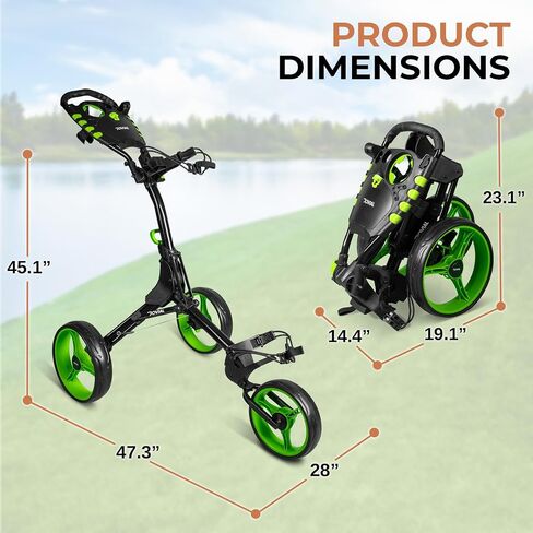Jovial Golf Push Pull Cart – Lightweight, Foldable, Bag Holder with Adjustable Handle, Caddy Accessories, Compact Folding Golf Trolley for Travel in Kuwait