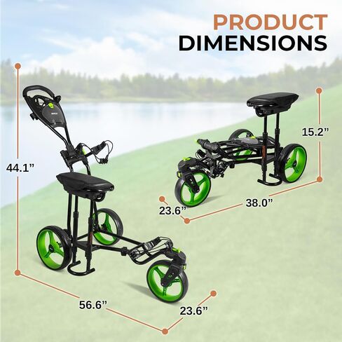 Jovial Golf Push Pull Cart – Lightweight, Foldable, Bag Holder with Adjustable Handle, Caddy Accessories, Compact Folding Golf Trolley for Travel in Kuwait