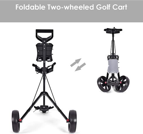 Tangkula Golf Push Push Cart ، عجلات خفيفة الوزن قابلة للطي 2 in Saudi Arabia