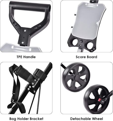 Tangkula Golf Push Push Cart ، عجلات خفيفة الوزن قابلة للطي 2 in Saudi Arabia