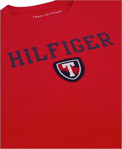 Tommy Hilfiger Boys' Short Sleeve Graphic Crew Neck T-Shirt, Soft, Comfortable, Relaxed Fit, Varsity Bright White, 10-12 in Saudi Arabia